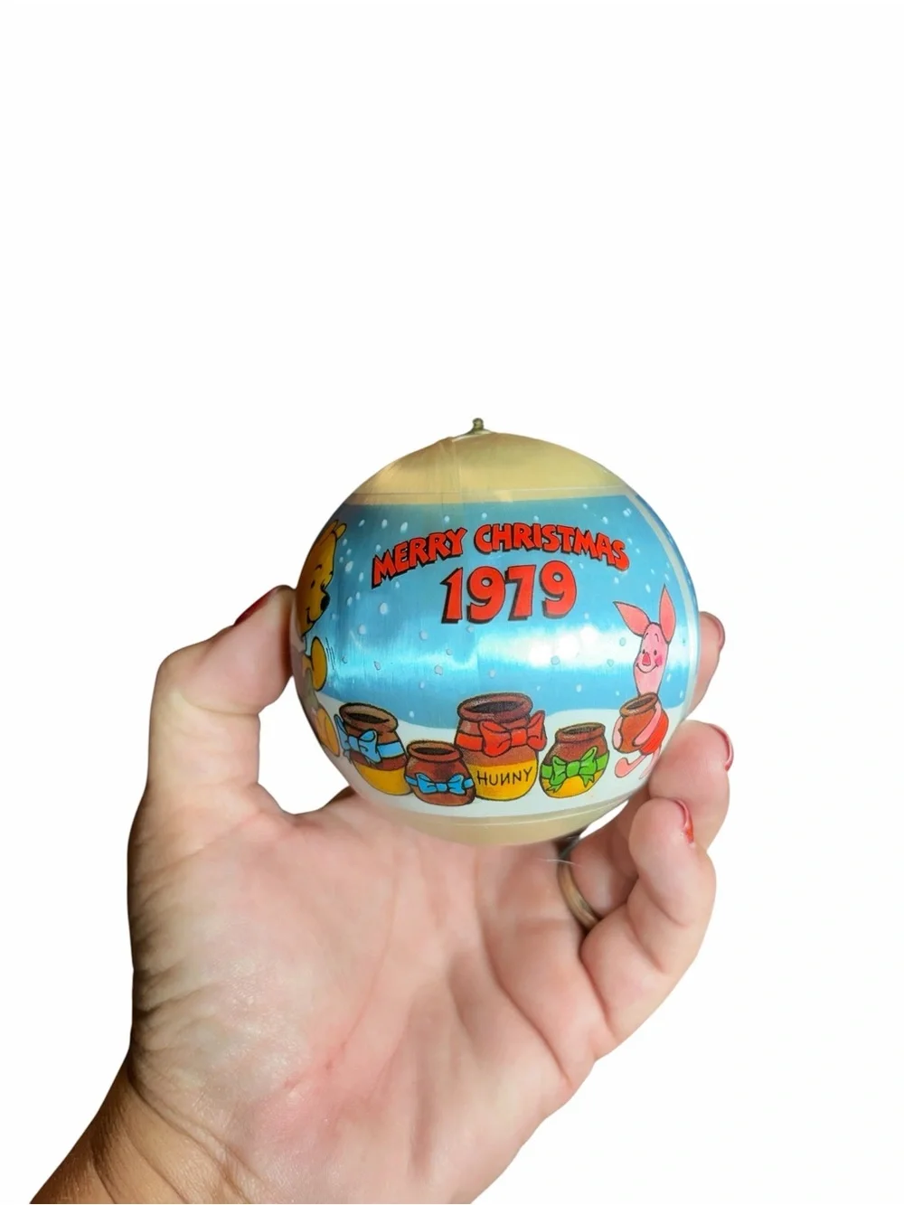 Vintage 1979 Disney Winnie the Pooh Christmas Ornament Merry Christmas Piglet